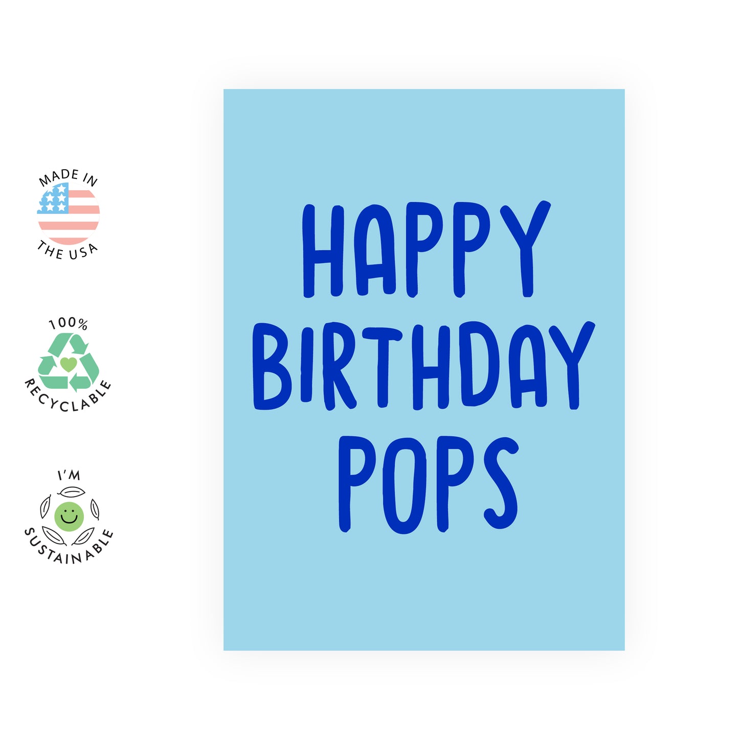 Fun Birthday Card - Happy Birthday Pops - For Men Grandpa Grandfather
