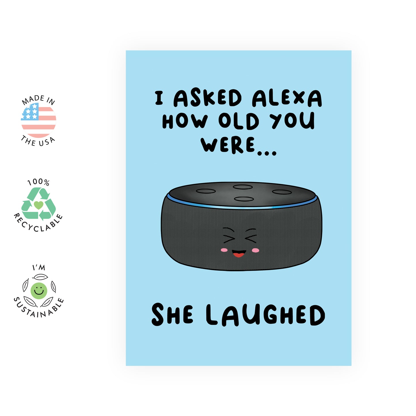 Funny Birthday Card - I Asked Alexa How Old You Were - For Men Women Him Her