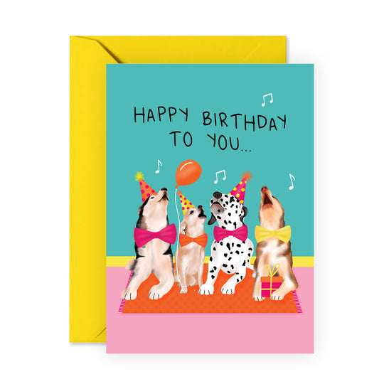 Dog Birthday Card - Happy Birthday To You - For Men Women Kids Boys Girls