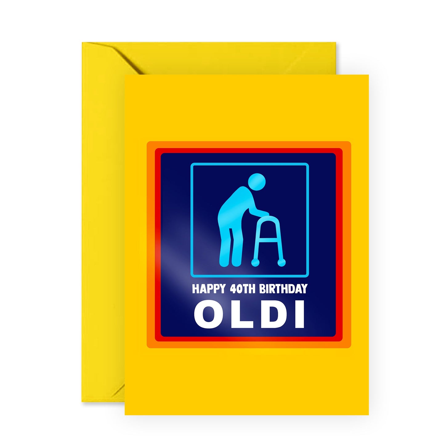 Funny Birthday Card - Happy 40th Birthday Oldi - For Men