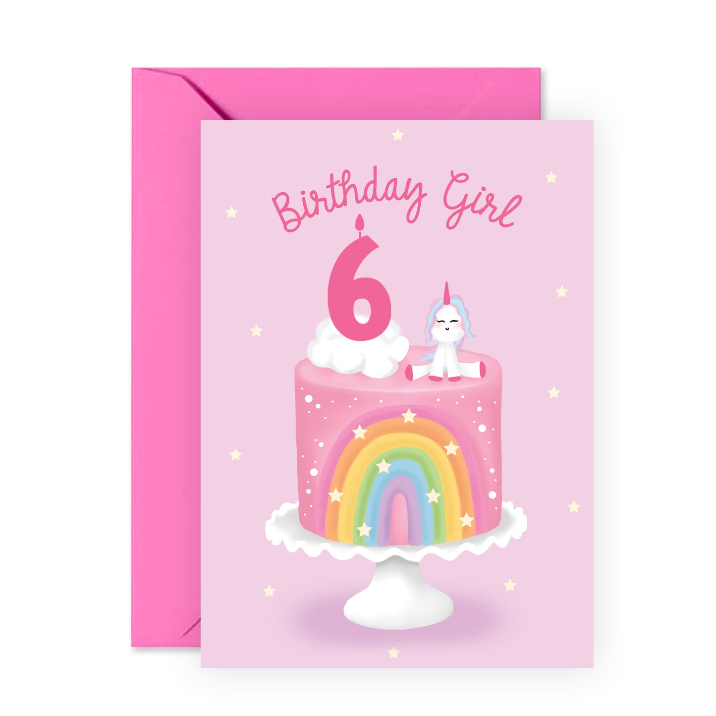 6th Birthday Card - Birthday Girl Six - For Girls Her