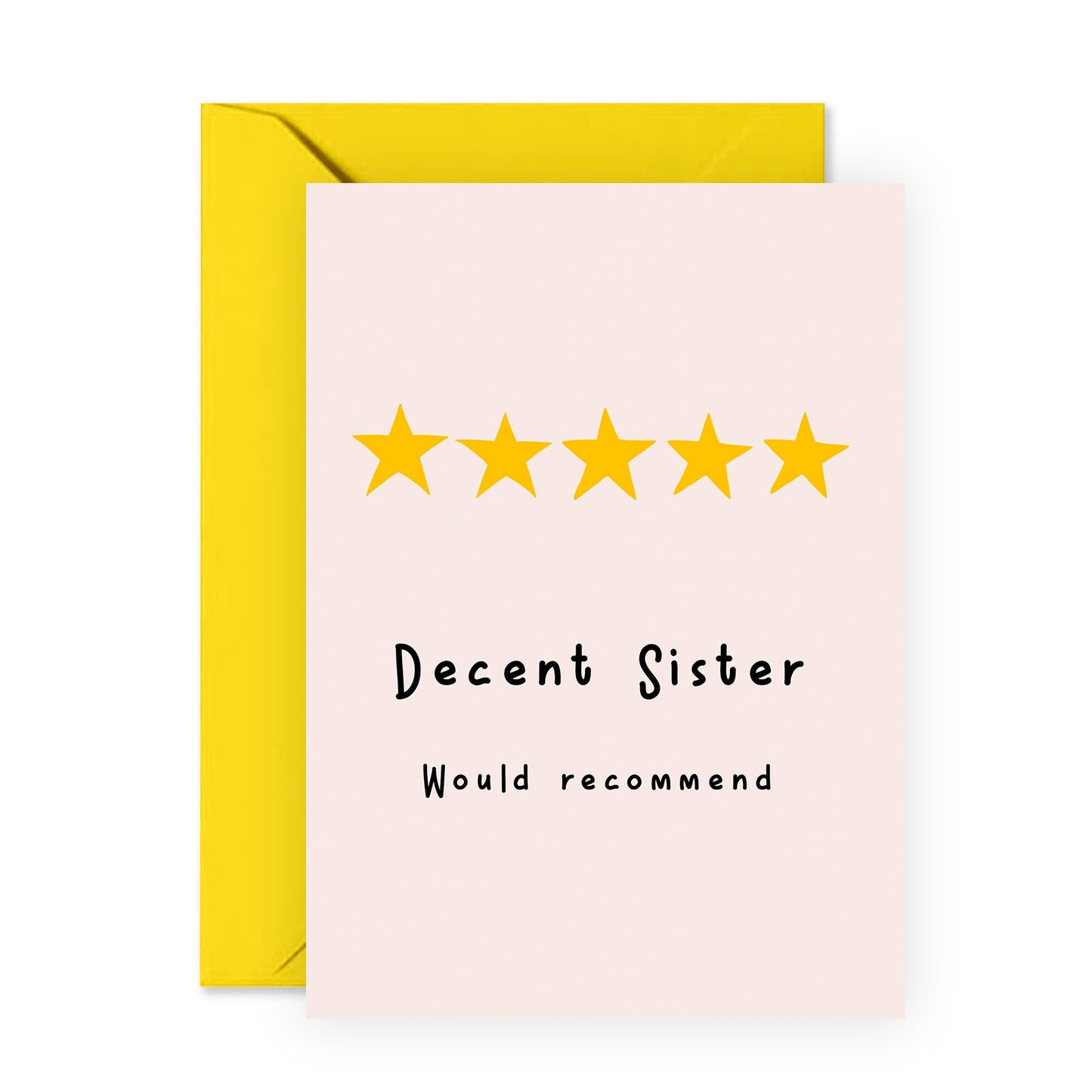 Sweet Greeting Card for Her - 'Decent Sister' - Birthday Cards for Sister - Thoughtful Gift for Daughter - Best Friend Bday Card - Comes With Fun Stickers