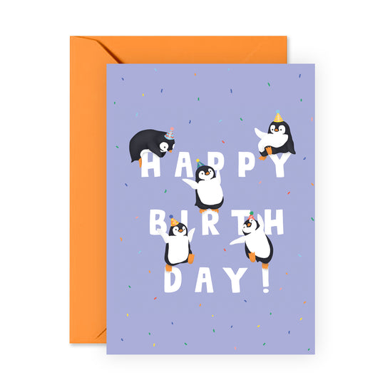 Penguin Birthday Card - Happy Birthday - For Men Women Him Her Boys Girls