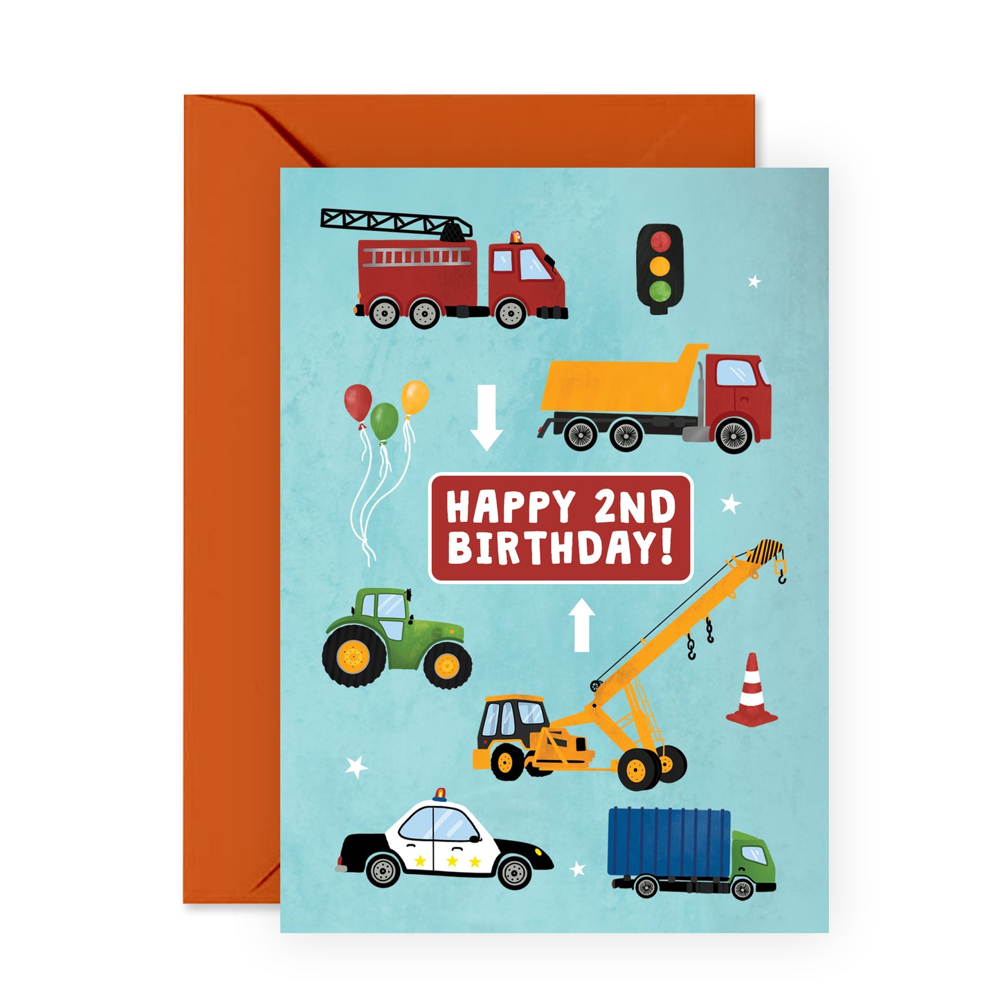 Second Birthday Card - Happy 2nd Birthday - For Kids Boys Girls