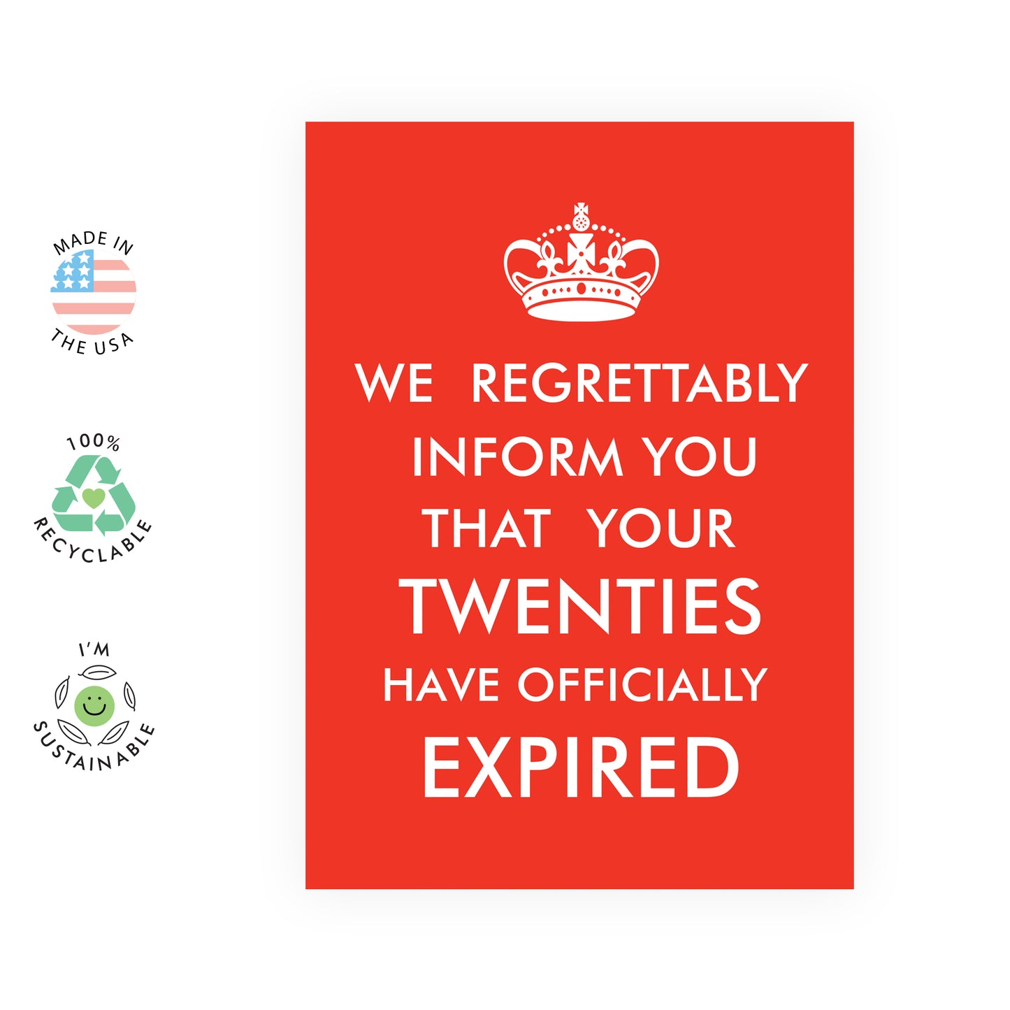 30th Birthday Card - Twenties Have Expired - For Men Women
