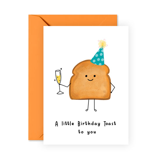 Funny Birthday Card - A Little Birthday Toast - For Men Women
