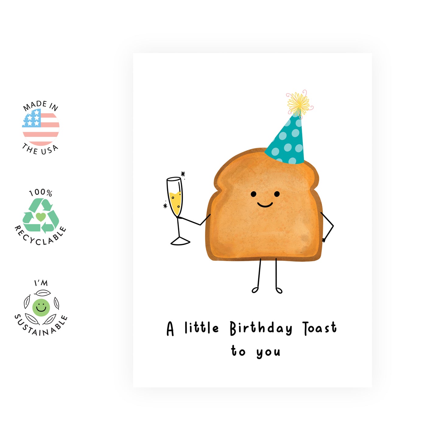 Funny Birthday Card - A Little Birthday Toast - For Men Women