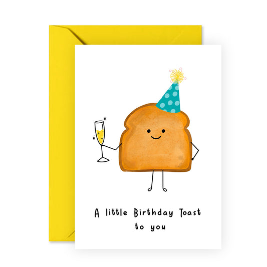Funny Birthday Card - A Little Birthday Toast - For Men Women