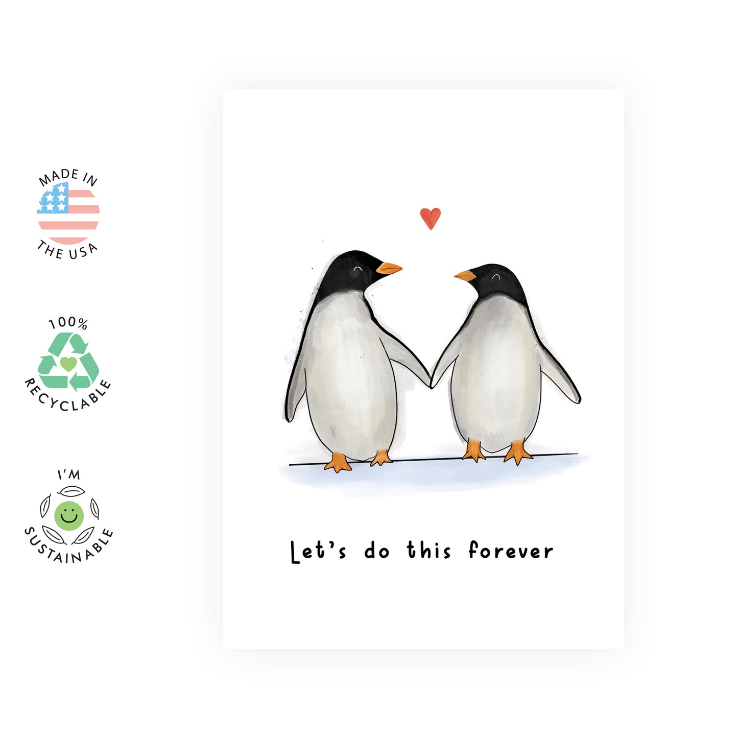 Penguin Anniversary Card - Let's Do This Forever - For Men Women Him Her