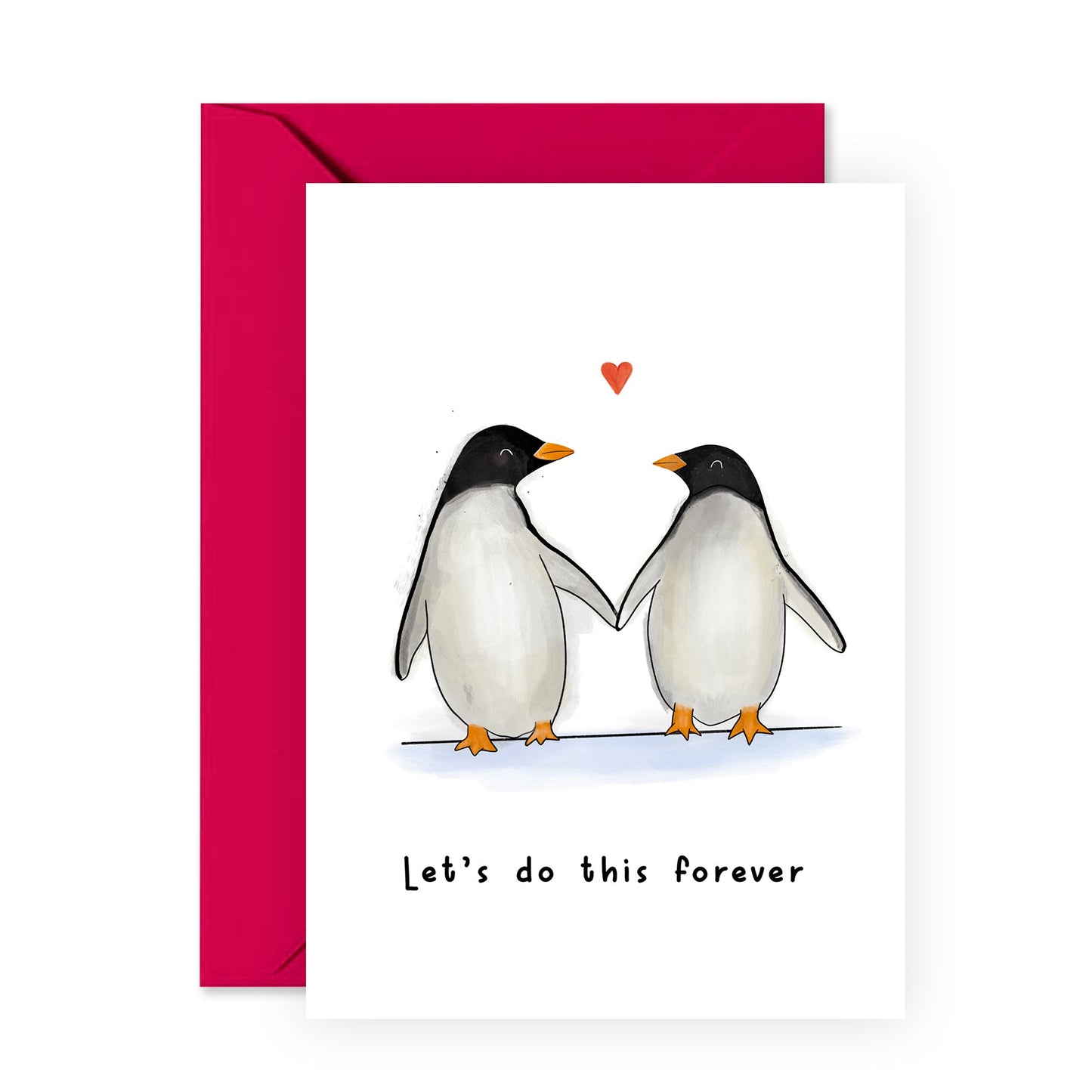 Penguin Anniversary Card - Let's Do This Forever - For Men Women Him Her