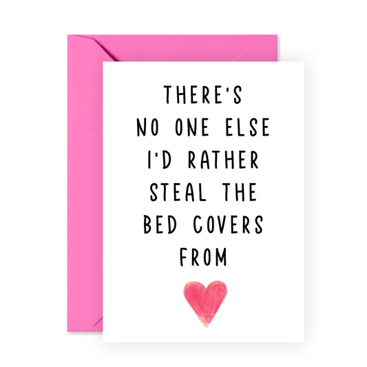 Funny Anniversary Card for Him Her - Steal The Bed Covers From - Funny Valentine's Day Card for Husband Wife - Anniversary or Valentines Card For Girlfriend Boyfriend Couple