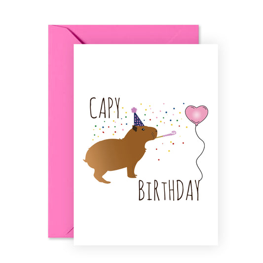 Funny Birthday Card - Capy Birthday - For Men Women Kids Boys Girls