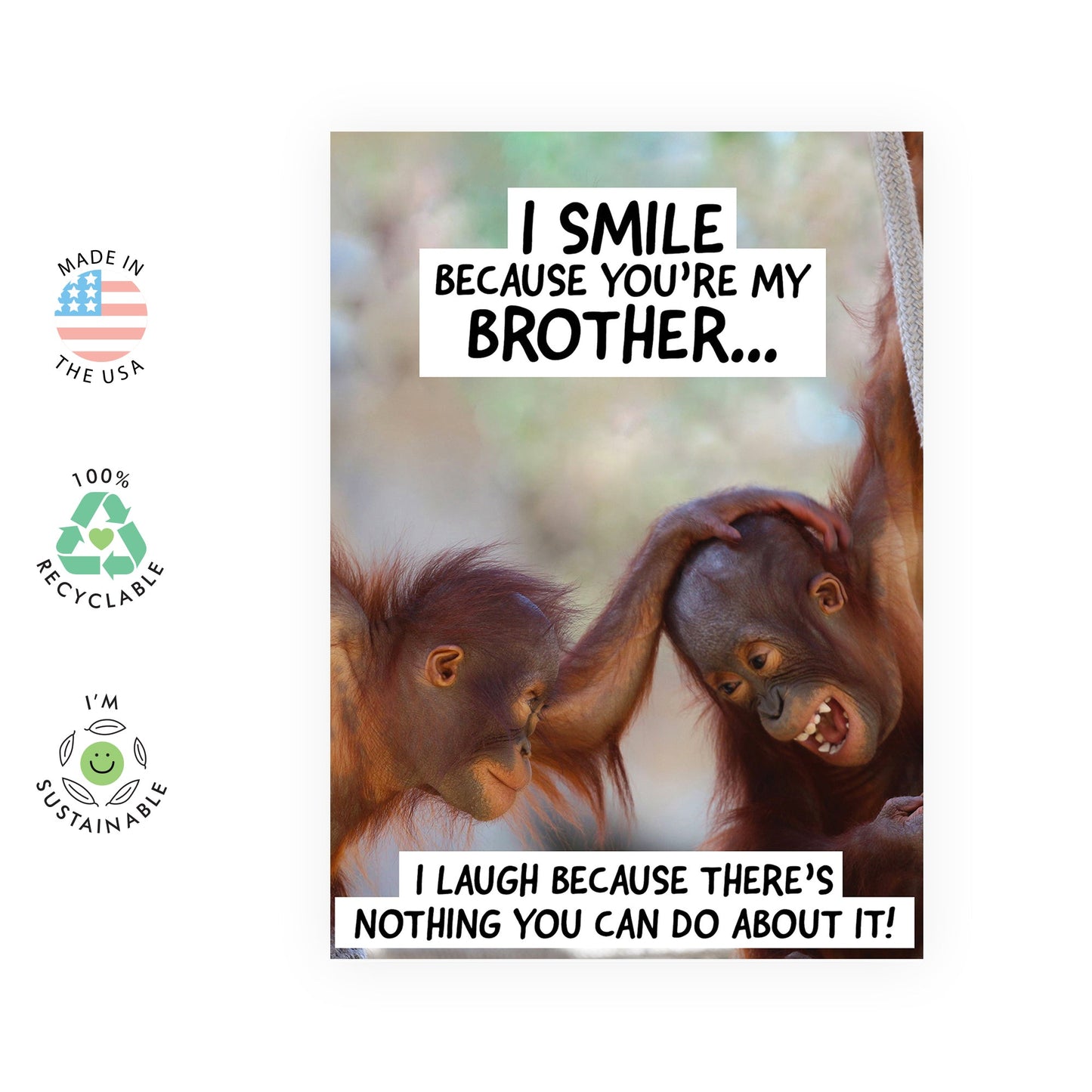 Birthday Card for Brother - Funny Brother Birthday Card For Him - Gag Jokes Prank - Comes With Fun Stickers