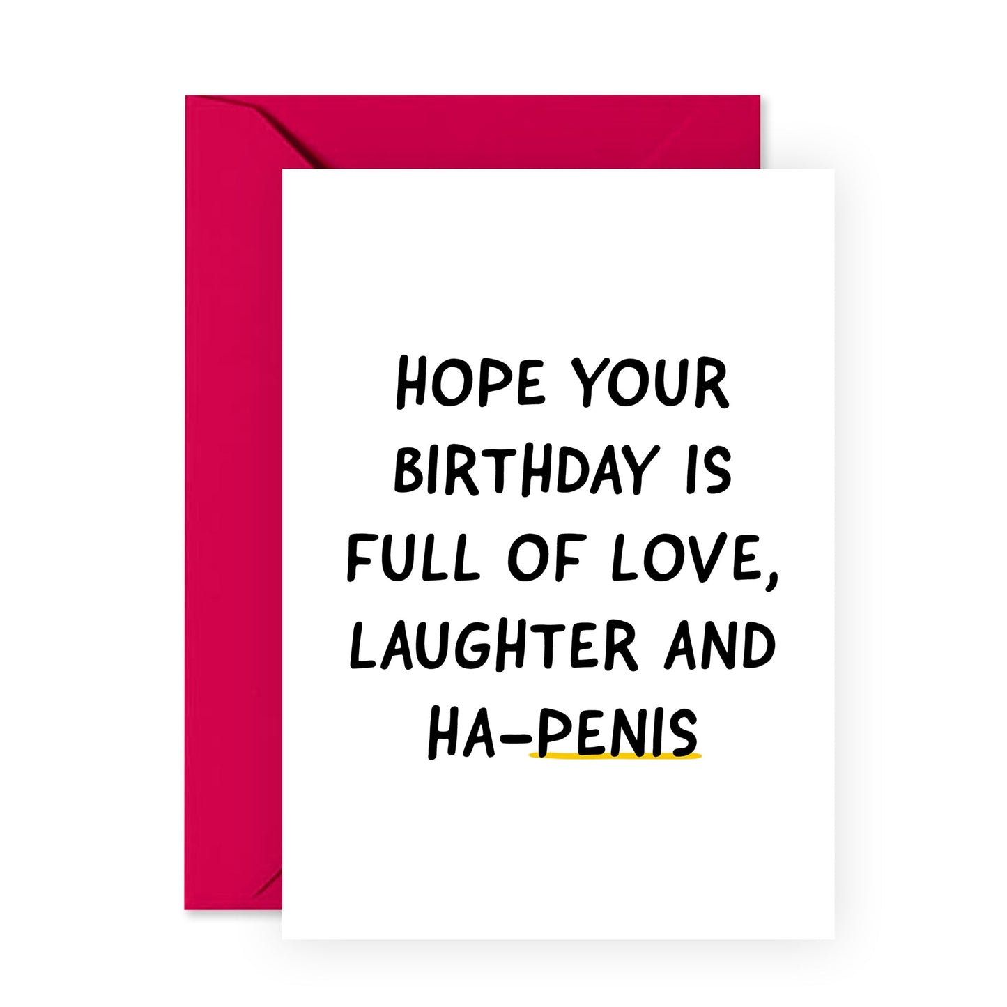 Funny Birthday Card - Laughter and Ha-P*nis - For Women Her