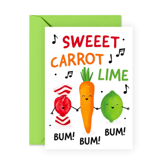 Funny Birthday Card - Sweet Carrot Lime - For Him Her Men Women