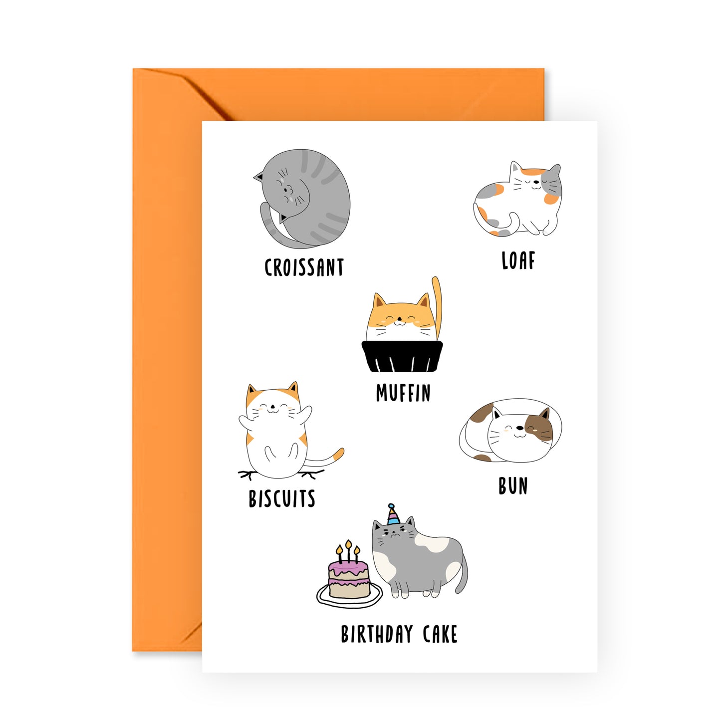 Cat Birthday Card - Birthday Cake - For Men Women