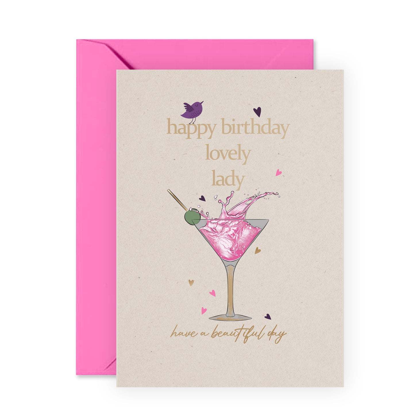 Cute Birthday Card - Happy Birthday Lovely Lady - For Women