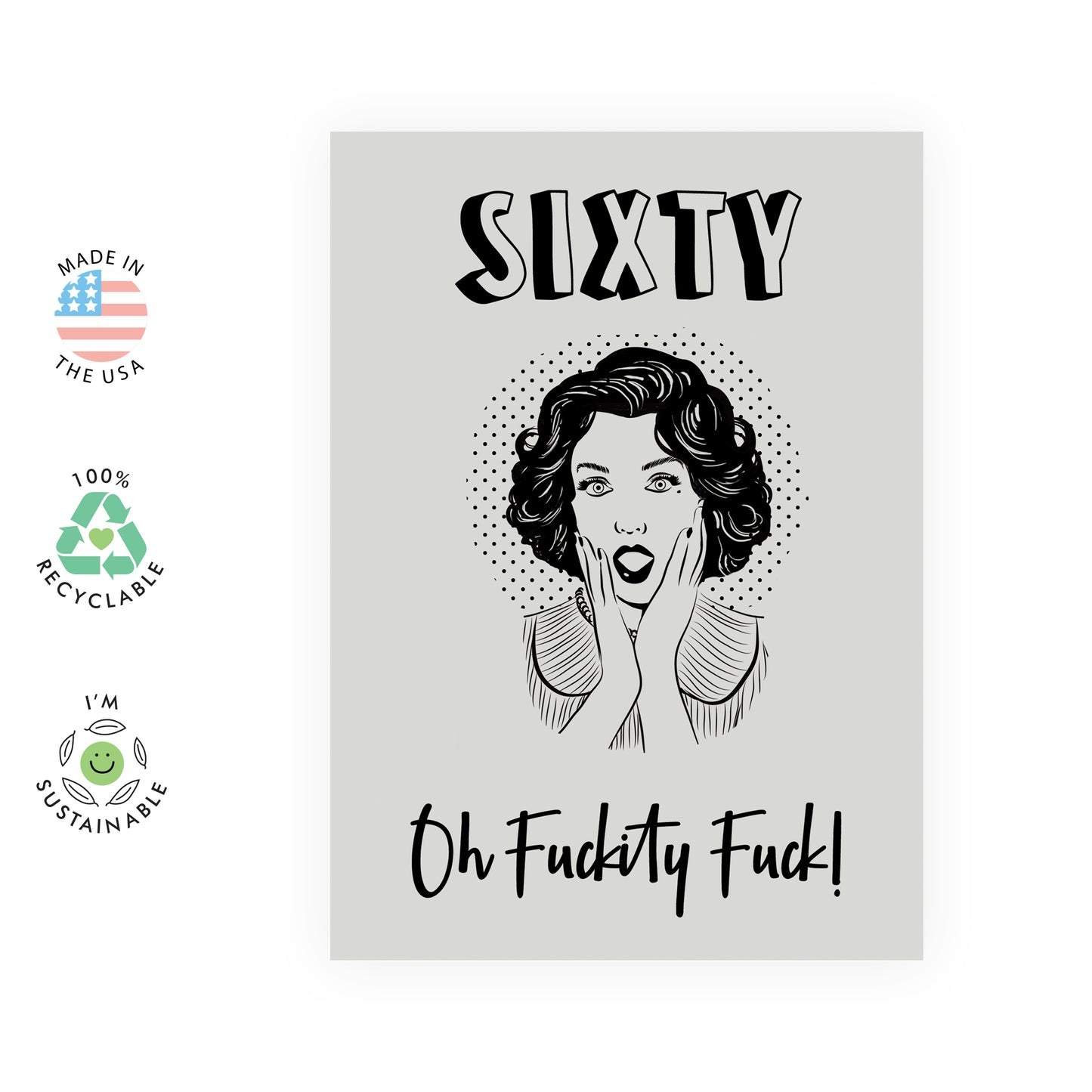 60th Birthday Card - Sixty Oh F*ckity F*ck - For Women