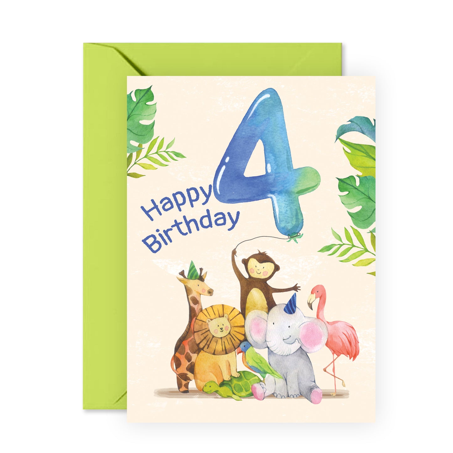 4th Birthday Card - Happy Birthday 4 - For Kids Boys Girls