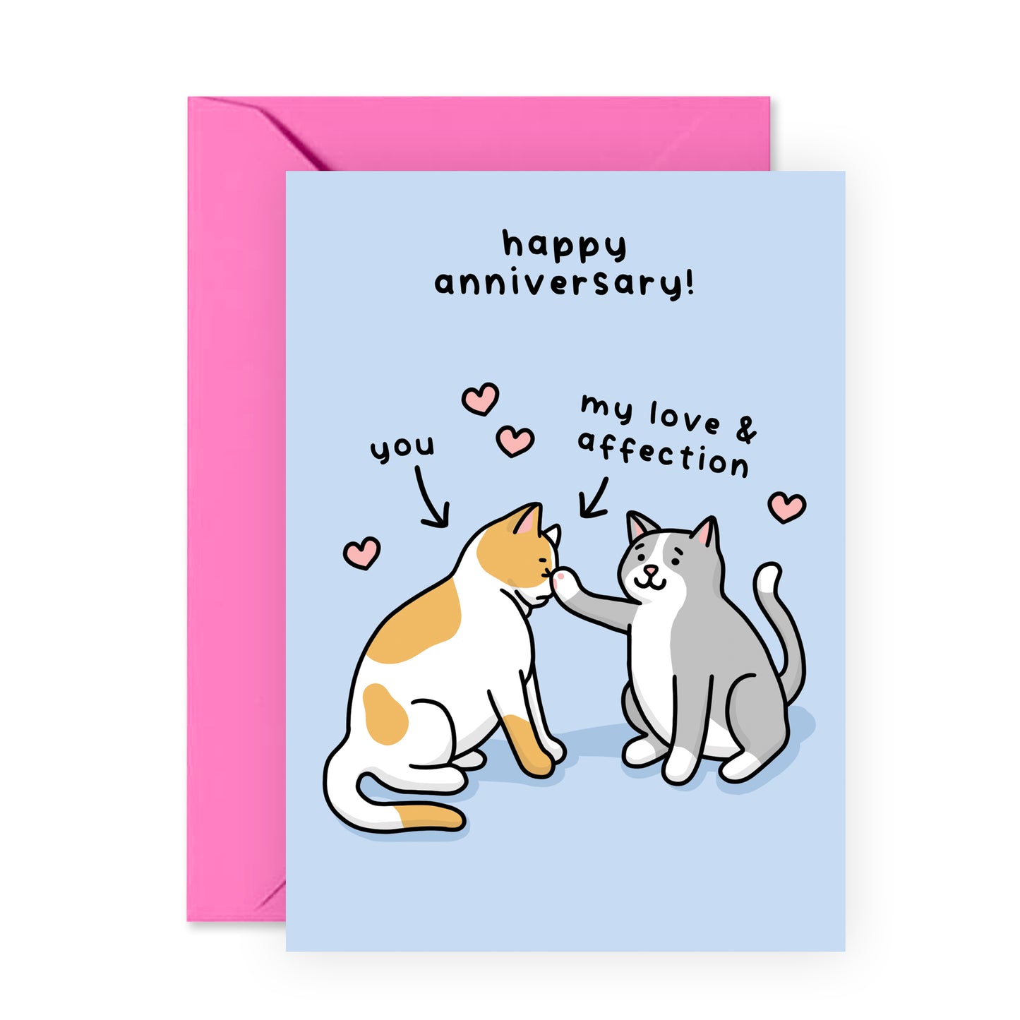 Cat Anniversary Card - My Love & Affection - For Men Women