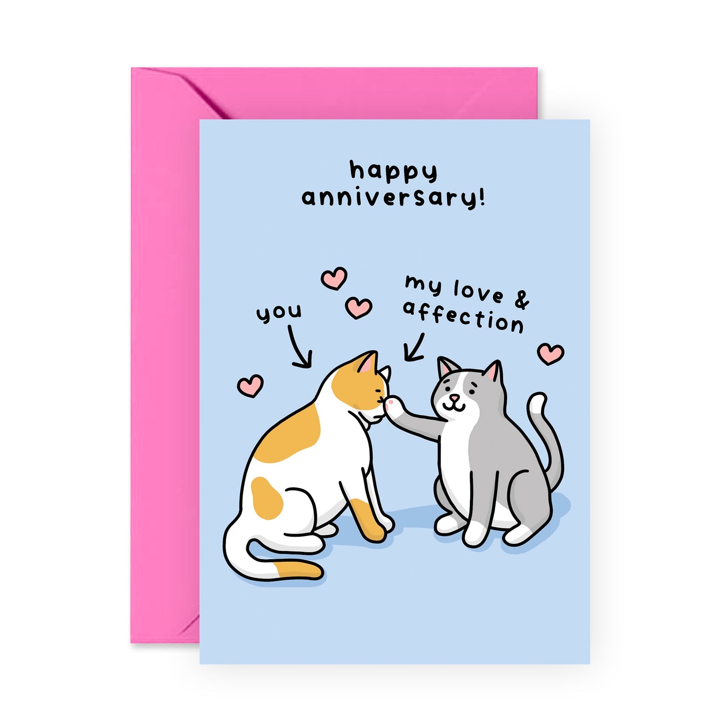 Cat Anniversary Card - My Love & Affection - For Men Women