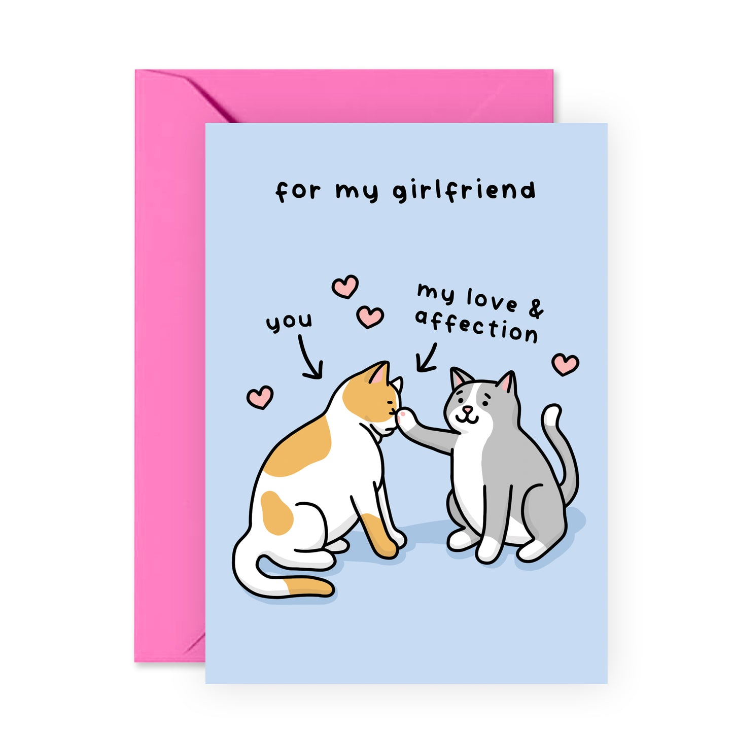 Cat Anniversary Card - For My Girlfriend - For Women