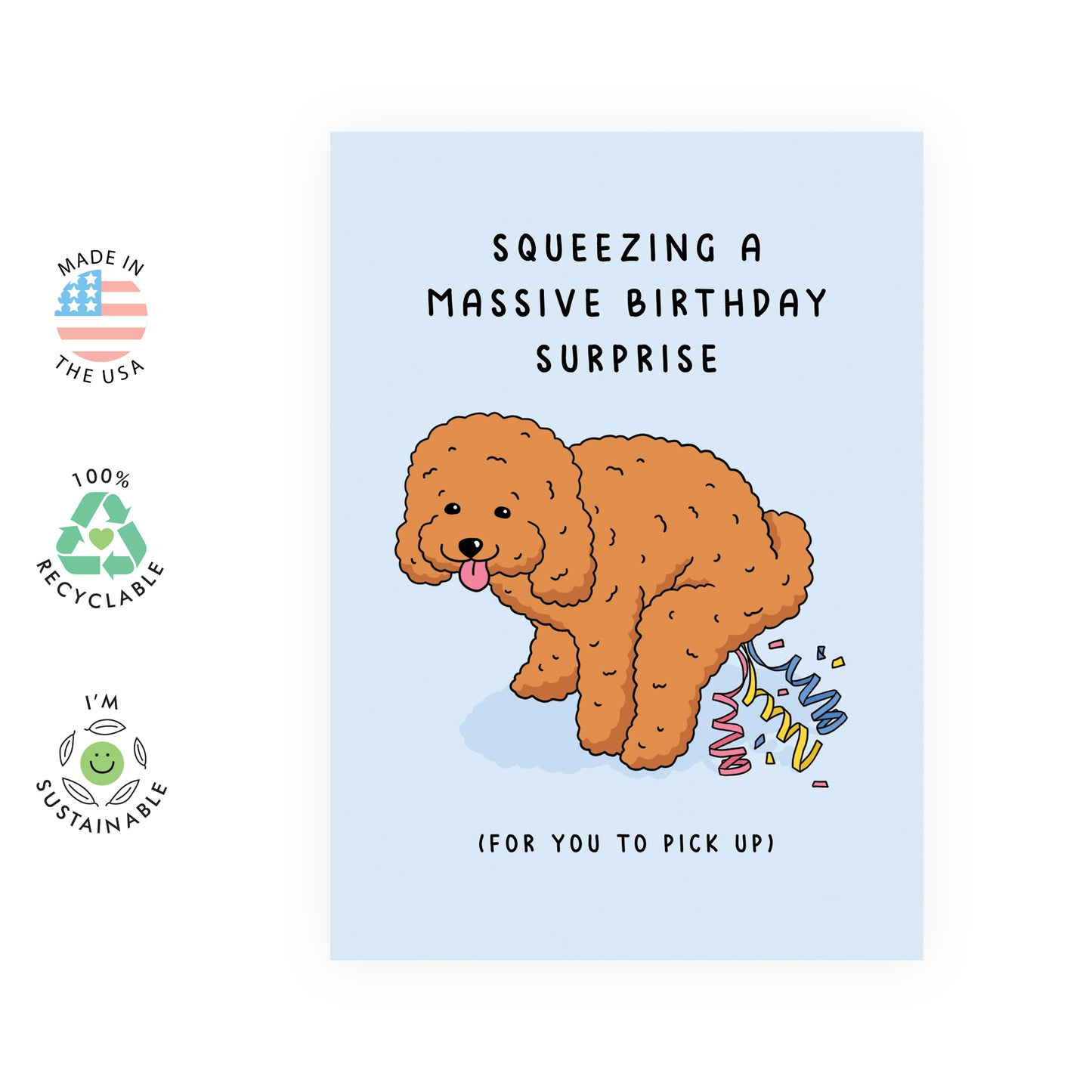 Dog Birthday Card - Massive Birthday Surprise - For Men Women