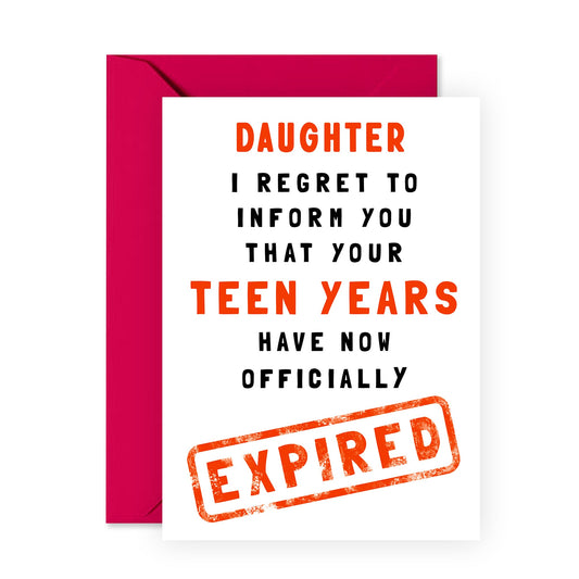 Funny Daughter Birthday Card - 20th Birthday Cards for Women - Twenty Year Old - Gifts for Her Twentieth - Comes With Fun Stickers - Made In UK