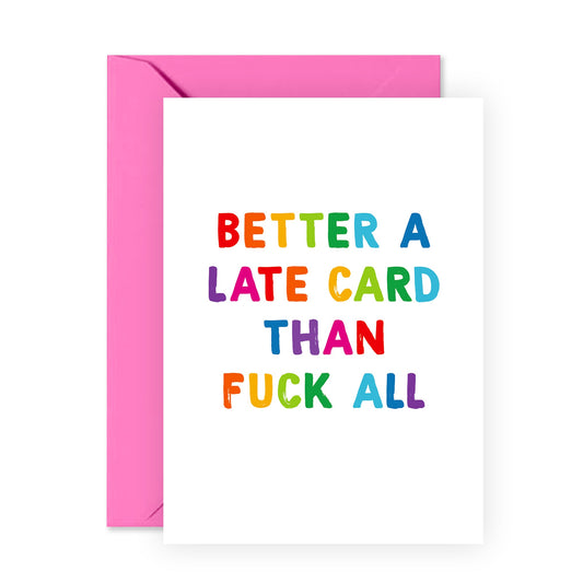 Belated Birthday Card - Late Birthday Card For Him Her - Funny Birthday Cards For Women Men - Late Birthday Cards - Procrastinator - Comes With Fun Stickers