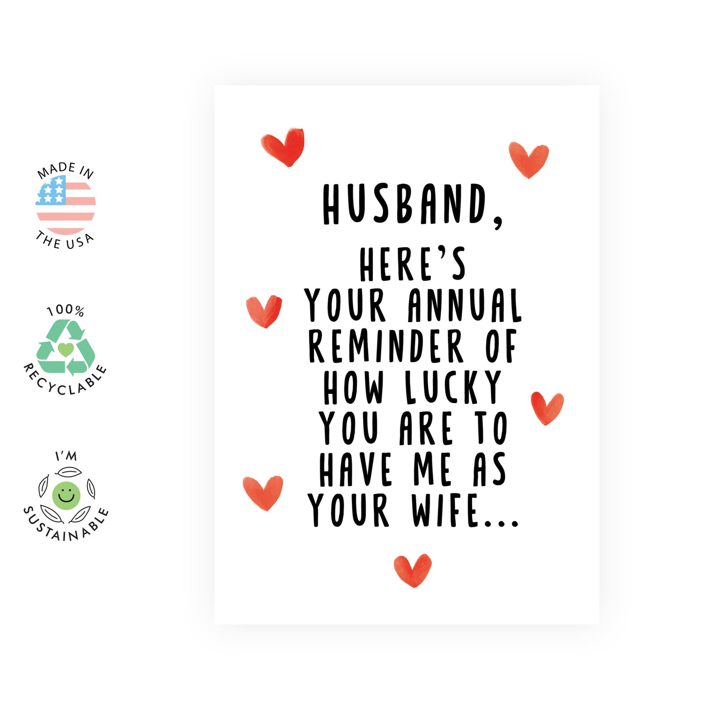 Funny Anniversary Card - Husband, Annual Reminder - For Men