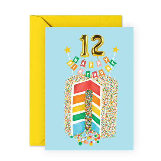 12th Birthday Card - Happy Birthday 12 - For Boys Girls