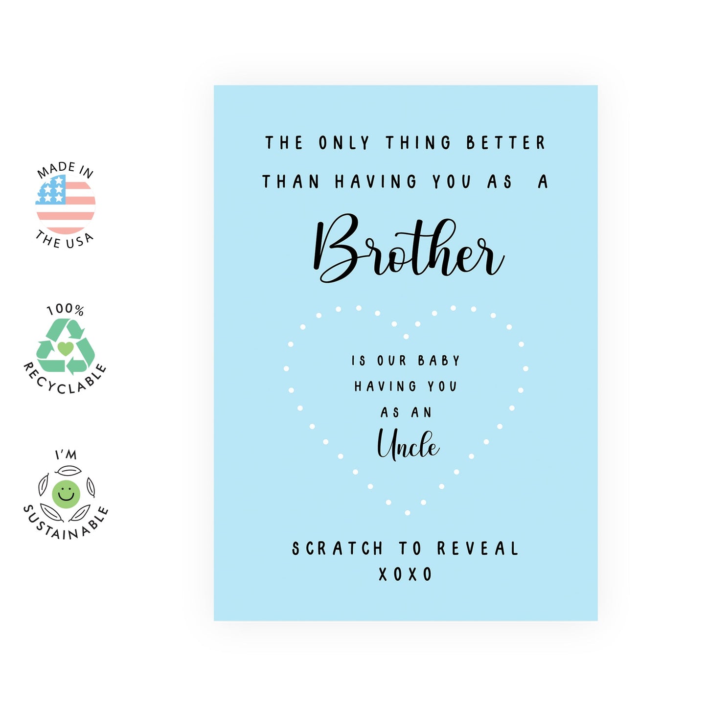 Uncle Pregnancy Announcements - Baby Reveal Gifts For Him - Pregnancy Announcement Scratch Off Cards - I'm Pregnant Card For Brother - Comes With Fun Stickers