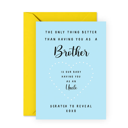 Uncle Pregnancy Announcements - Baby Reveal Gifts For Him - Pregnancy Announcement Scratch Off Cards - I'm Pregnant Card For Brother - Comes With Fun Stickers