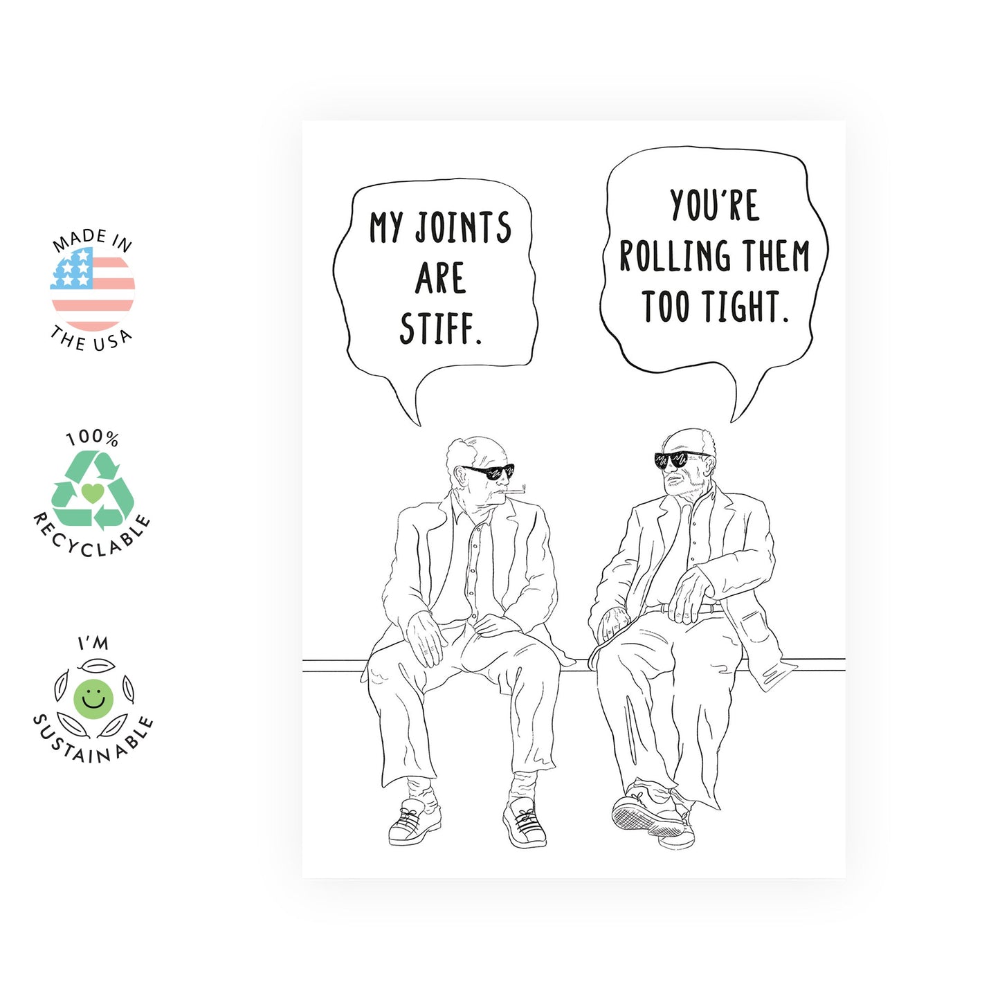 Son Birthday Card Adult Funny - Stiff Joints - Dad Birthday Card - Humorous Birthday Cards For Men Women - Greeting Cards For Dad Uncle Grandpa - Comes With Fun Stickers
