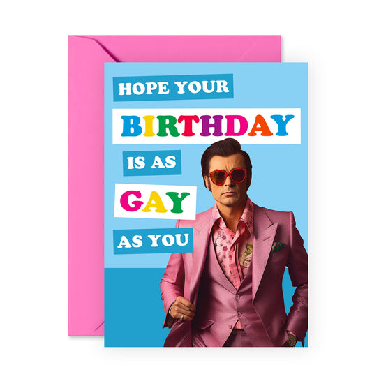 Birthday Cards For Men Women Lesbian Gay - Funny Gay Birthday Card - Sarcasm Humor - Gifts For Him Her They - Comes With Fun Stickers
