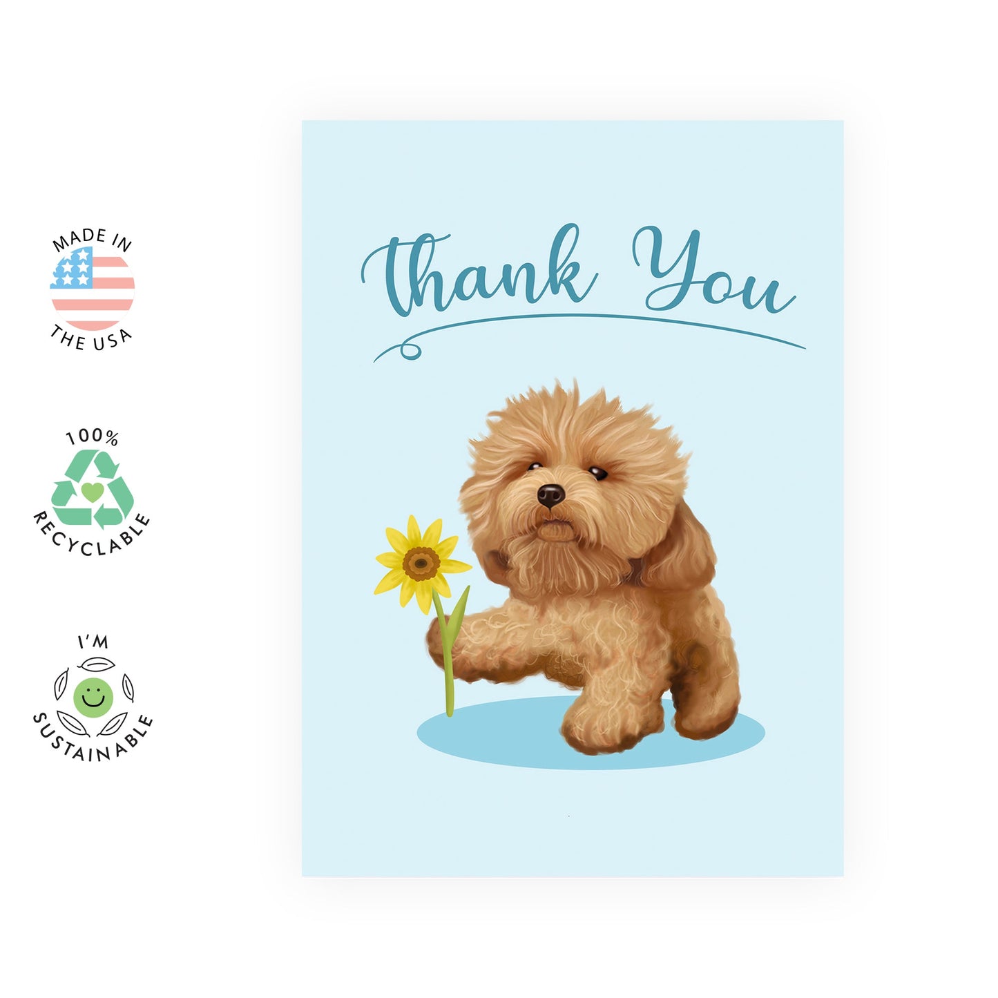 Thank You Greeting Cards From Dog - Thank You Fluffy Dog - Sweet Dog Birthday Card - For Fur Mom Dad - Pet Owner - Gifts From Fur Baby - Comes With Stickers