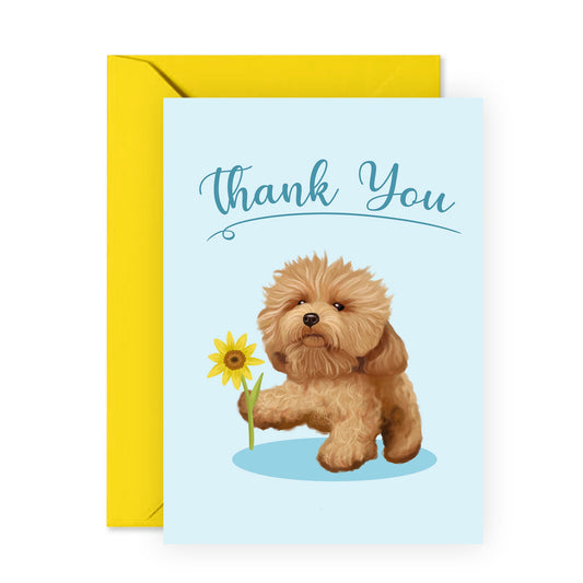 Thank You Greeting Cards From Dog - Thank You Fluffy Dog - Sweet Dog Birthday Card - For Fur Mom Dad - Pet Owner - Gifts From Fur Baby - Comes With Stickers