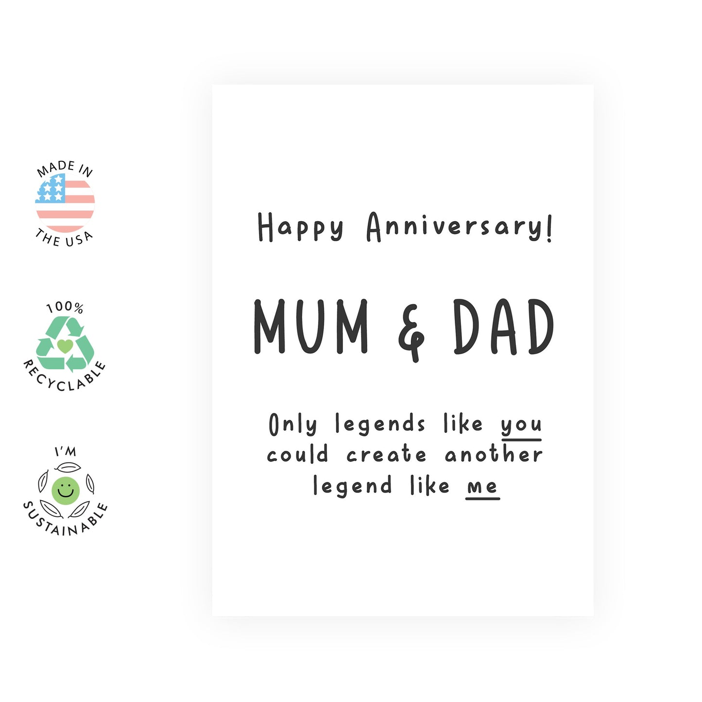 Wedding Anniversary Card Mom And Dad - Anniversary For Parents - Wedding Anniversary Card For Couple - Men Women - Comes With Stickers