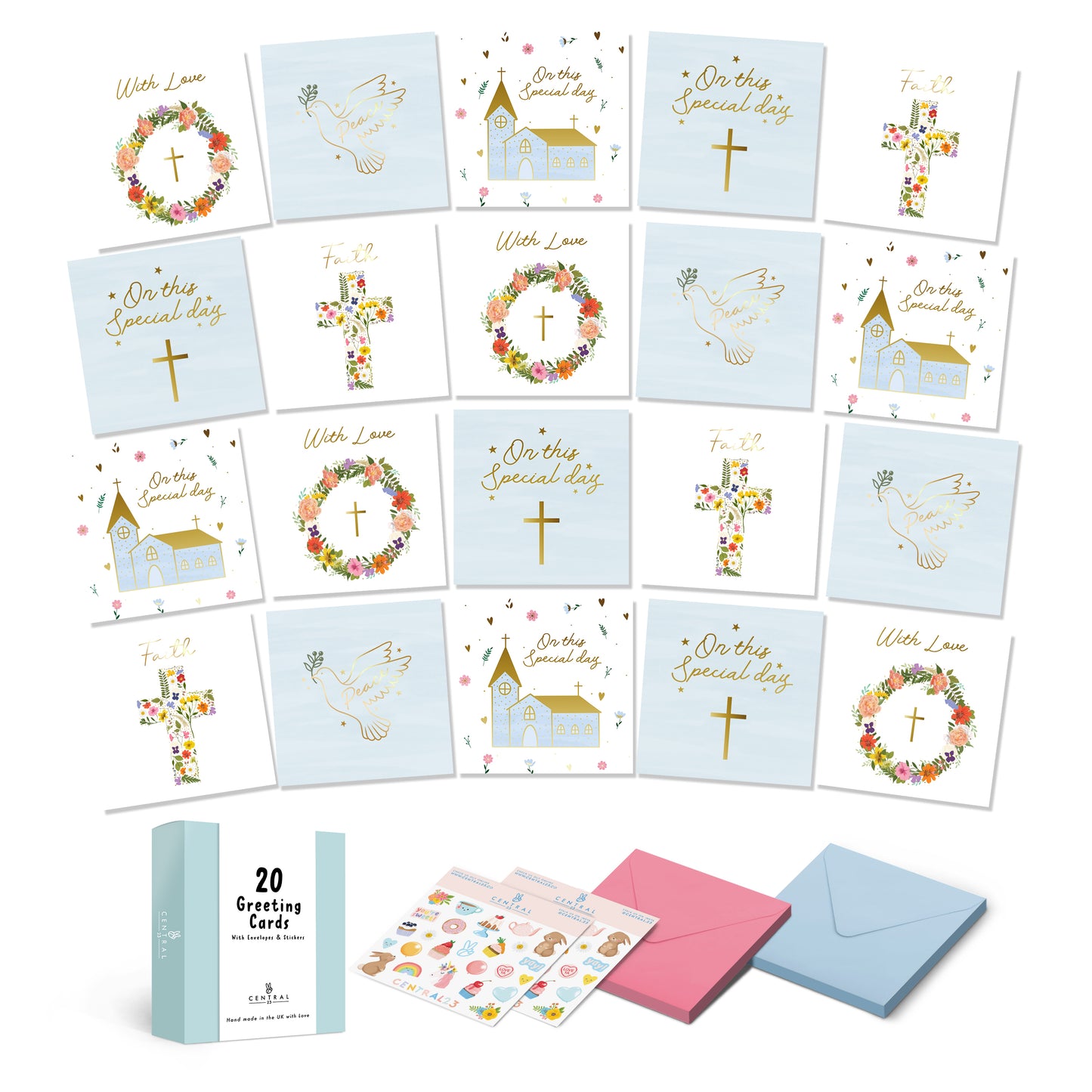 Sweet Faith Birthday Cards Multipack - 20 Pack Assortment - For Men Women Boys Girls Him Her