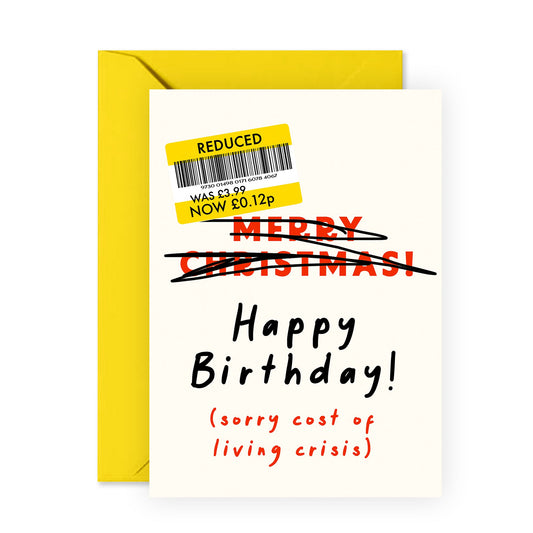 Greeting Cards Birthday For Men Women - Cost Of Living Crisis - Funny Birthday Card For Mom Dad Sister Brother - Gifts For Him Her Friends - Comes With Stickers