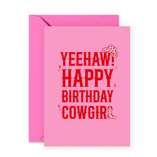 Best Friend Birthday Card - Happy Birthday Cowgirl - Funny Birthday Cards For Women - Girlfriend Or Wife Birthday Card - Gifts For Her - Comes With Stickers