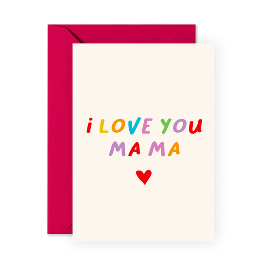 I Love You Card For Mom - I Love You Mama - Mothers Day Card From Daughter Son - Mom Birthday Card - Sweet Gifts For Her Mommy Mum - Comes With Fun Stickers