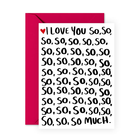I Love You Card - I Love You So Much Card For Boyfriend Girlfriend - Love Cards For Valentines Day For Husband Wife - I Love You Gifts For Her Him Couple - Comes With Fun Stickers