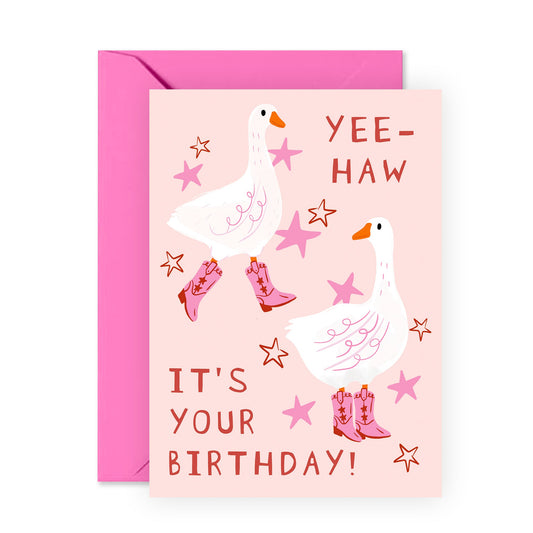 Cowgirl's Birthday Card - 'Yee Haw Birthday' - Gifts for Best Friends, Besties, BFF,Girlfriends, Sister, Sis, Gals, Wife, Girlfriend, Her - Country Girl - Comes with Fun Stickers