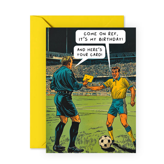 Football Birthday Cards For Men - Greeting Cards For Coach, Student, Ref - Happy Birthday Card For Him - Funny Gifts For Him Son Grandson Nephew - Comes With Cute Stickers