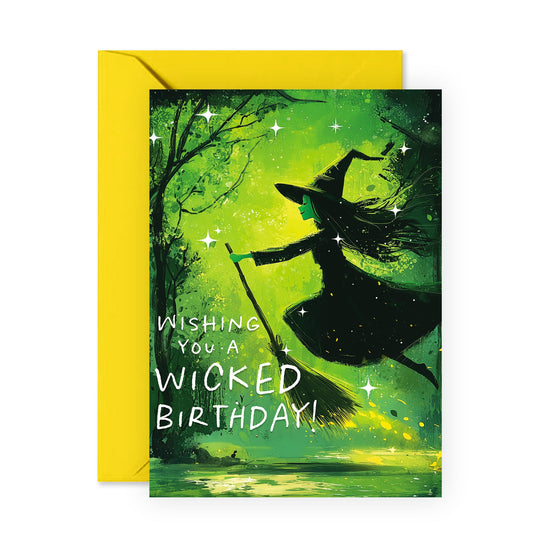 Witch Birthday Card for Her Him – Fun Witch-Themed Greeting – Magical Wishes for Friends, Colleagues, Coworkers & Family - Comes with Fun Stickers