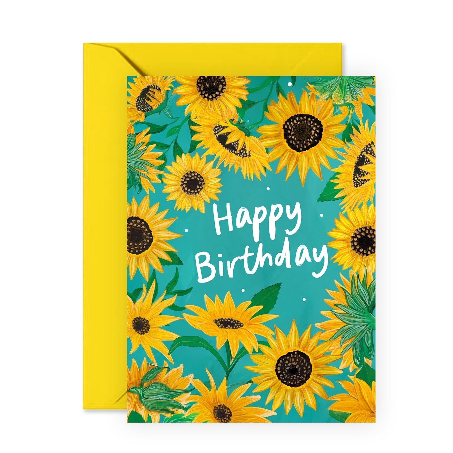 Sunflower Birthday Card – Vibrant Flowers – Cheerful Greeting for Friends, Him, Her, Women, Men, Besties, Colleagues, Coworkers, Officemate, Girlfriend, Mom, Family -Comes with Fun Stickers