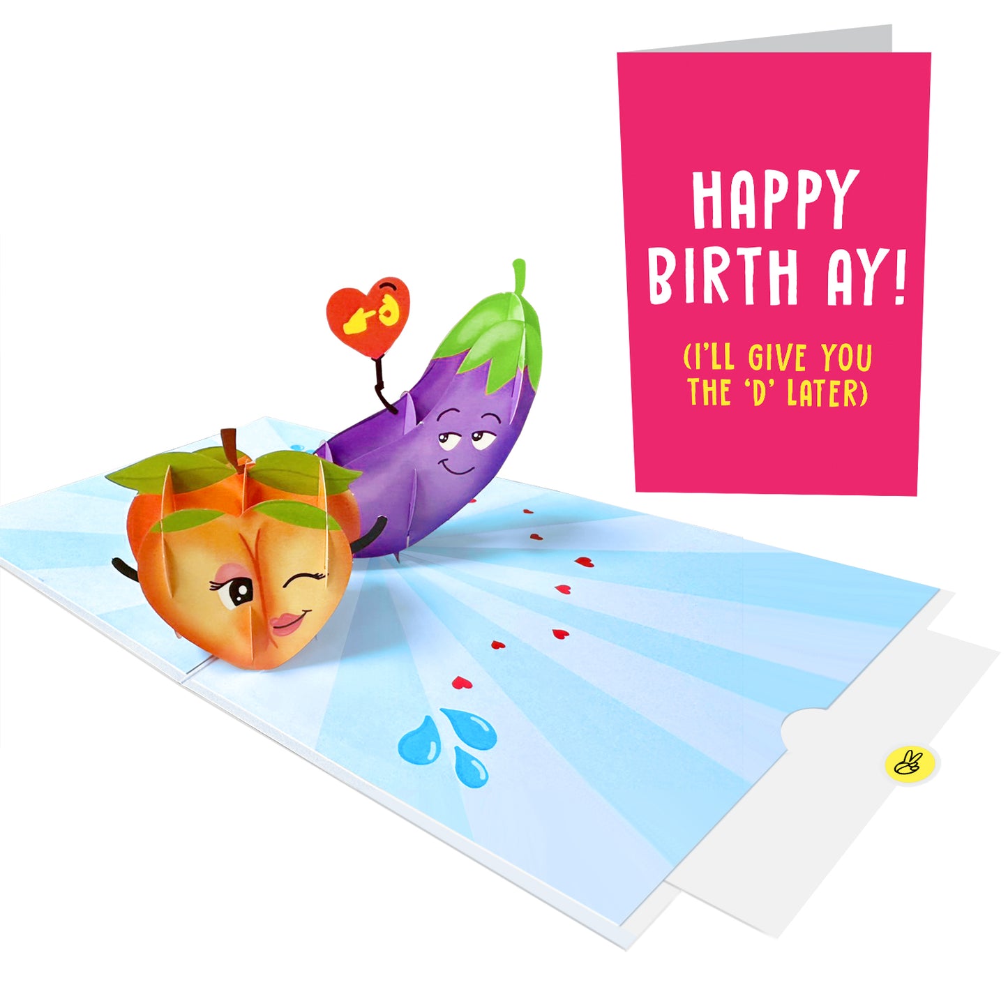 Funny Naughty Pop Up Card - I'll Give You The D - Aubergine - Eggplant - Peach - Dirty Pop Up Card - For Men Women Boys Girls Him HerPop Up Card - Gamer - For Men Women Boys Girls Him Her