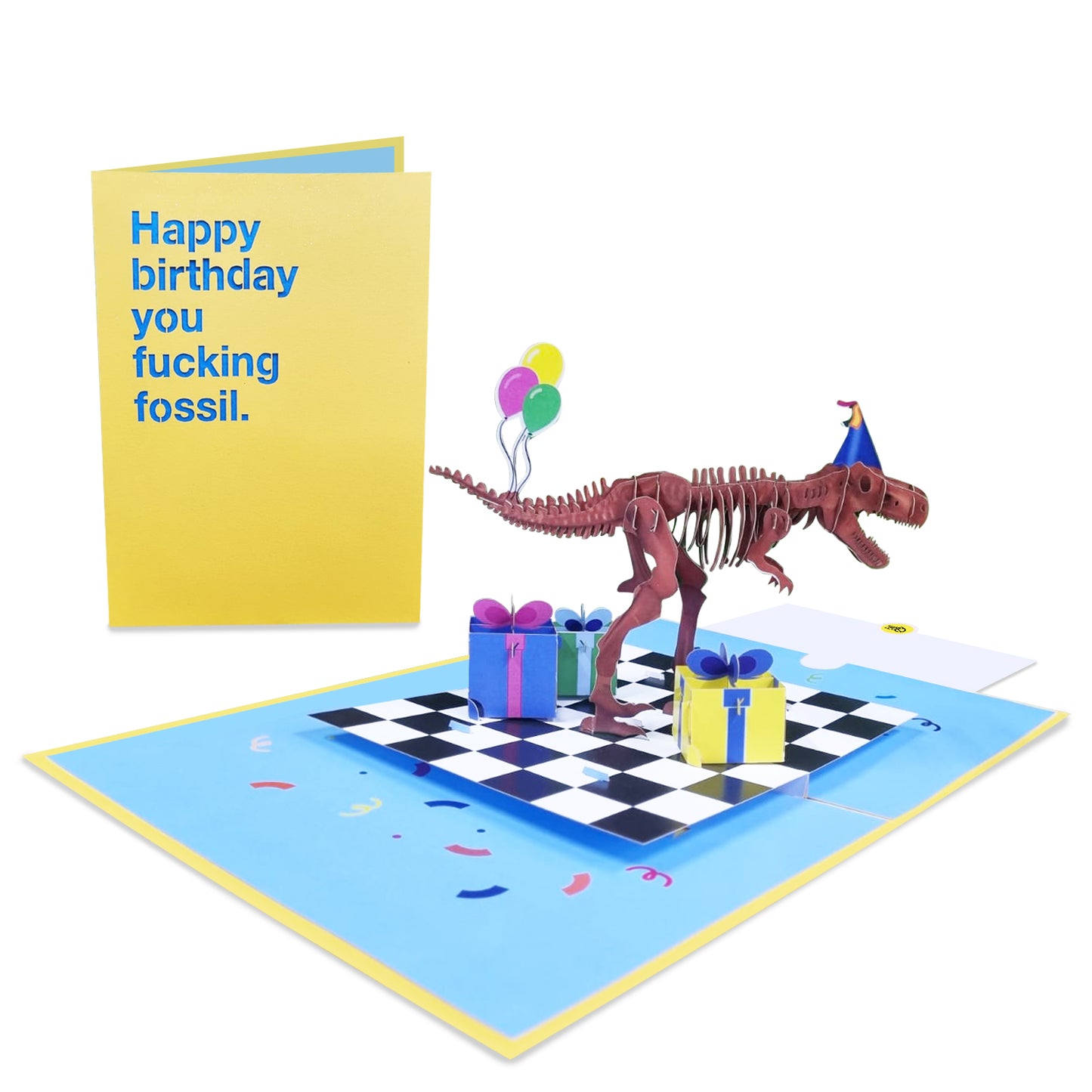 Funny Pop Up Card - F*cking Fossil - Dinosaur - For Men Women