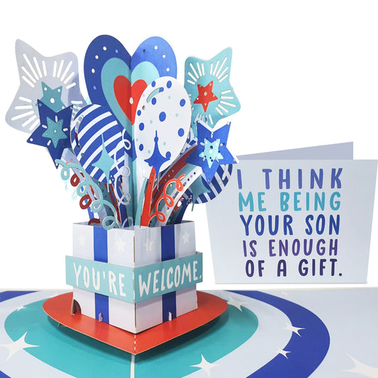 Funny Pop Up Card - Me Being Your Son - For Mom Dad Men Women